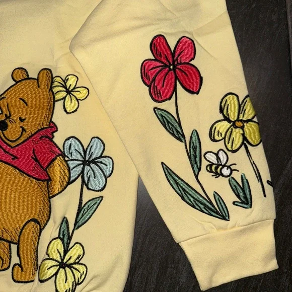 Disney Winnie the Pooh Yellow Floral Crewneck Sweatshirt - Picture 4 of 12